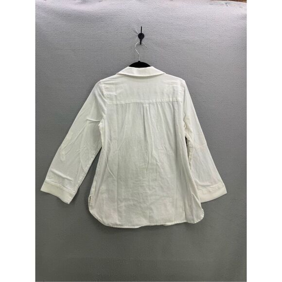 Soft Surroundings Womens White Long Sleeve Embroidered Tunic Shirt Size Medium - Picture 2 of 8